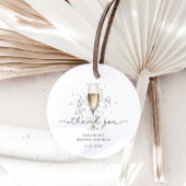 Étiquettes Cadeau Remerciements Fête de Mariée Perles et Prosecco
