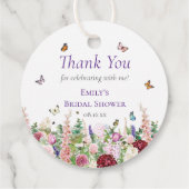 Étiquettes Cadeau Remerciements Fleuris et Papillons pour une Baby S (Dos)