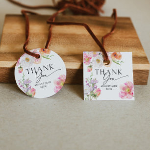 Étiquettes Cadeau Remerciements Floraux Colorés