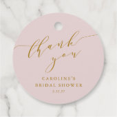 Étiquettes Cadeau Remerciements Personnalisés Élégants Rose Script p (Dos)