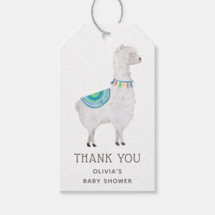 Étiquettes-cadeau Remerciements pour Baby Shower d'Alpaca   Lama Mig
