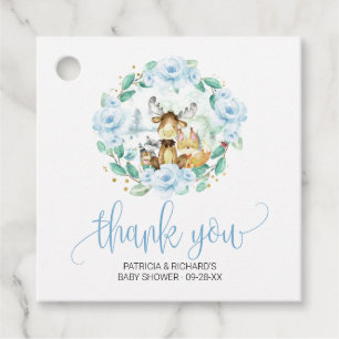 Étiquettes Cadeau Remerciements pour Baby Shower Floral et Végétal e