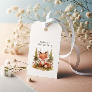 Étiquettes-cadeau Remerciements pour Baby Shower Renard Mignon