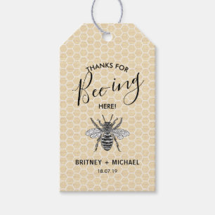 Étiquettes-cadeau Remerciements pour Bee-ing Here Abee Vintage rus