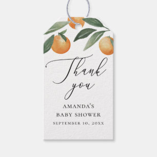 Étiquettes-cadeau Remerciements pour la Baby Shower Citrus Grove. Or