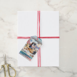 Étiquettes-cadeau Remerciements pour la Baby Shower Vintage Airplane