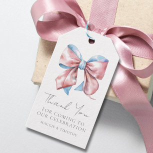 Étiquettes-cadeau Remerciements pour la révélation du sexe de Bow