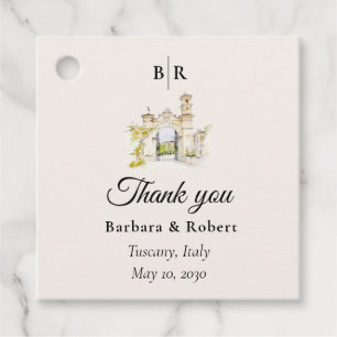 Étiquettes Cadeau Remerciements pour un Mariage à la Toscane