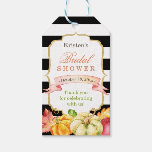 Étiquettes-cadeau Remerciements pour une Baby Shower Automnal aux Aq (Devant)