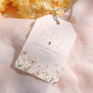 Étiquettes-cadeau Remerciements pour une Baby Shower Fille Abeille P