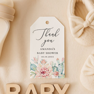 Étiquettes-cadeau Remerciements pour une Baby Shower Succulente Ca