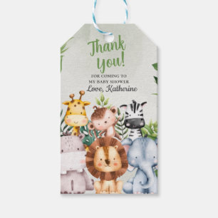 Étiquettes-cadeau Remerciements Safari dans la Jungle Baby Shower