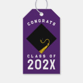 Étiquettes-cadeau Remise de diplôme violette (Devant)