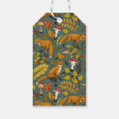 Étiquettes-cadeau Renard d'automne sur pin vert (Dos)