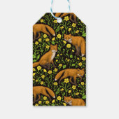 Étiquettes-cadeau Renards et papillons sur le noir (Dos)