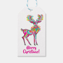 Renne de Noël rose Fierté gay arc-en-ciel