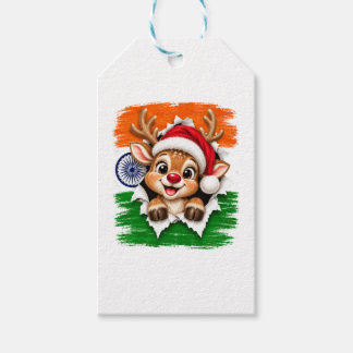 Étiquettes-cadeau Renneau de Noël indien