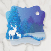 Étiquettes Cadeau Rennes dans la neige (Dos)