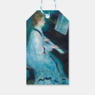 Étiquettes-cadeau Renoir femme à l'impressionniste Vintage de piano