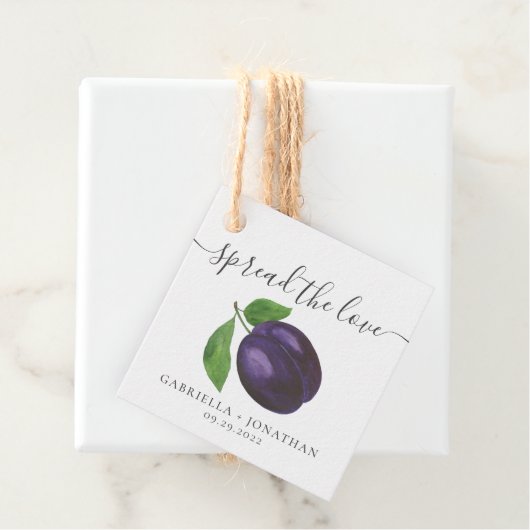 Étiquettes Cadeau Répandre Rustique L'Amour Plum Jam Kraft Papier (En situation)