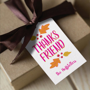 Étiquettes-cadeau Repas de Friendsgiving Rose et Or