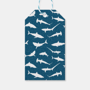 Étiquettes-cadeau requin bleu bleu bleu