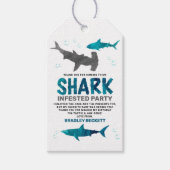 Étiquettes-cadeau Requin infesté tout âge Anniversaire Merci (Devant)