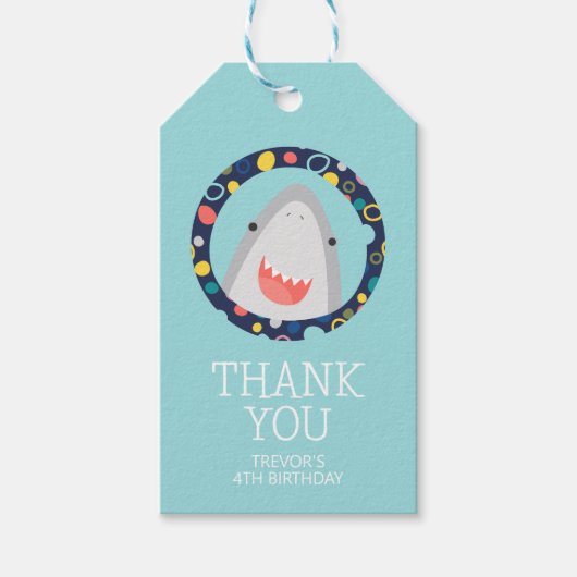 Étiquettes-cadeau Requin mignon (Devant)