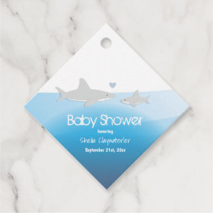 Étiquettes Cadeau Requins mignons et océan BABY SHOWER