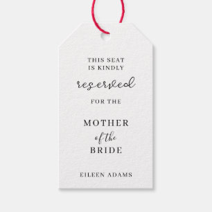 Étiquettes-cadeau Réservé Minimaliste Mariage Siège