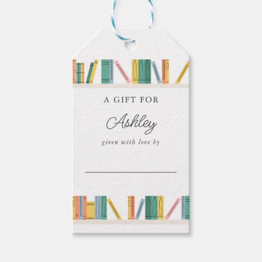 Étiquettes-cadeau Réserver Thème Storybook Baby shower Affichage dou (Devant)