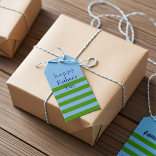 Étiquettes-cadeau Ressort à ressort rayé tout-temps personnalisé ver