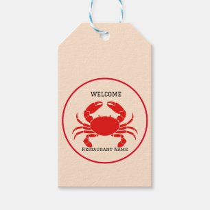 Étiquettes-cadeau Restaurant de fruits de mer accueil Crab rouge Per