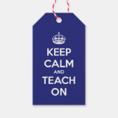 Étiquettes-cadeau Restez calme et apprenez en bleu (Devant)