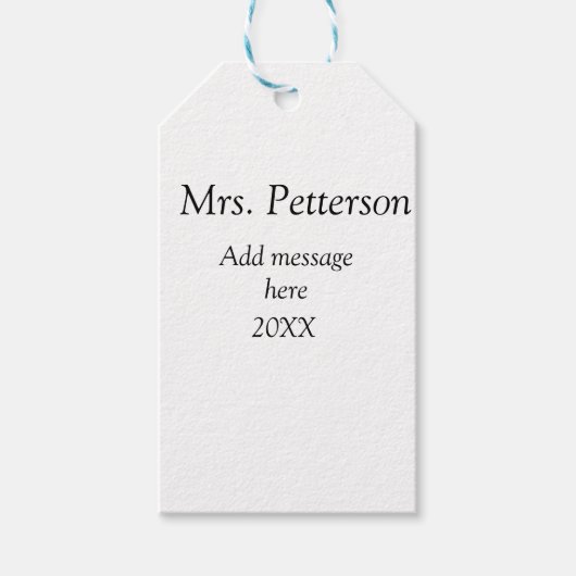 Étiquettes-cadeau Retour à l'école professeur appréciation ajouter c (Devant)