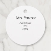 Étiquettes Cadeau Retour à l'école professeur appréciation ajouter c (Dos)