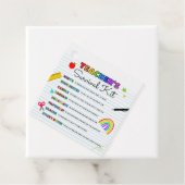 Étiquettes Cadeau Retourner à l'école Carré de trousse de survie de  (En situation)