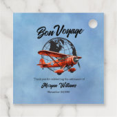 Étiquettes Cadeau Retraite Bon Voyage Voyage Globe Plane (Dos)