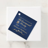 Étiquettes Cadeau Retraite Classique Classique Champagne Verre Bleu (En situation)