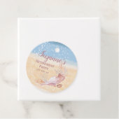 Étiquettes Cadeau Retraite Party Beach Coastal Shell (En situation)