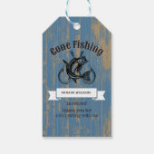 Étiquettes-cadeau Retraite Pêche Retraite Bois Rustique Retraité (Dos)