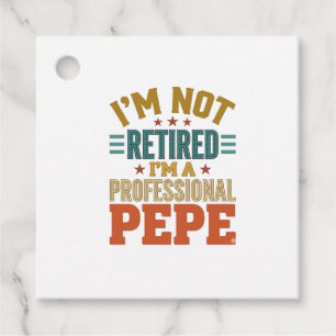 Étiquettes Cadeau Retraite Professionnelle Pepe Typographie Vintage 