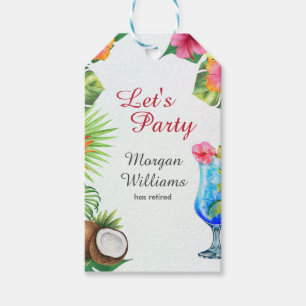 Étiquettes-cadeau Retraite Tropical Summer Dine & Cocktail Party