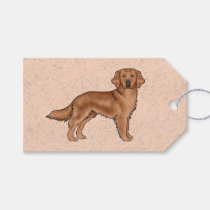 Étiquettes-cadeau Retriever doré rouge acajou Chien de dessin animé