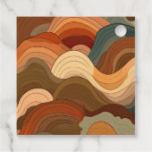 Étiquettes Cadeau Retro Abstrait Terrain Terracotta Orange Mariage (Dos)