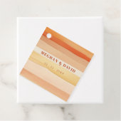 Étiquettes Cadeau Rétro Aquarelle Stripes Terracotta Orange Mariage (En situation)