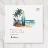 Étiquettes Cadeau Retro Beach Club Surf côtier Anniversaire (Dos)