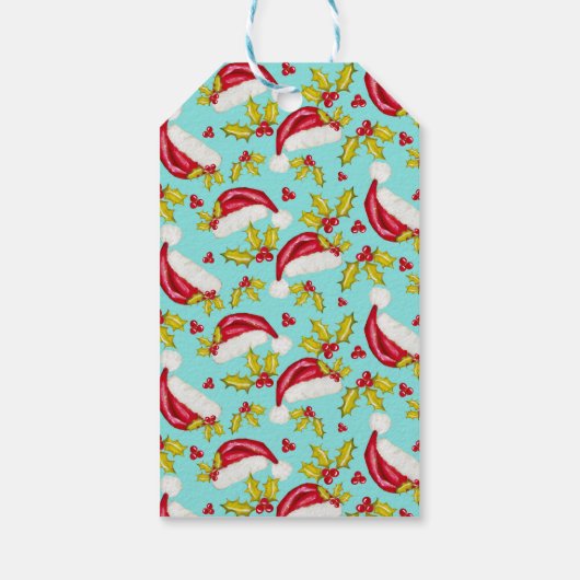 Étiquettes-cadeau Retro Blue Simple Photo Festive Joyeux Noël (Dos)