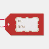 Étiquettes-cadeau Retro Christmas Holiday snowman party ajouter un n (Dos (Horizontal))