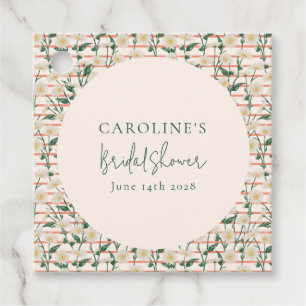 Étiquettes Cadeau Rétro Daisies Floral Vert Mariage Sur Mesure